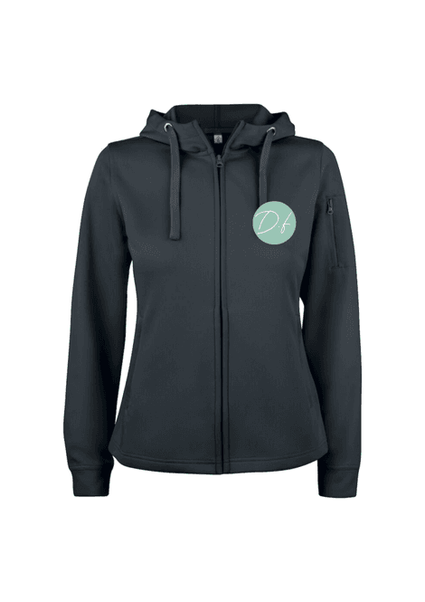 Bild på Hoodie vuxen funktionsmaterial Figursydd SVART